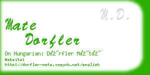 mate dorfler business card